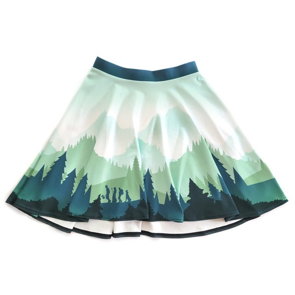 Paola's Pixels Adventure Landscape Skater Skirt M - Picture 4 of 9